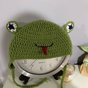Crocheted Frog Earflap Hat